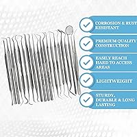 Vista 2 de Juego de microsondas de precisión de acero inoxidable, recto, simple, corto doble, doble largo, triple y puntas de gancho, longitud total de 5.5 a