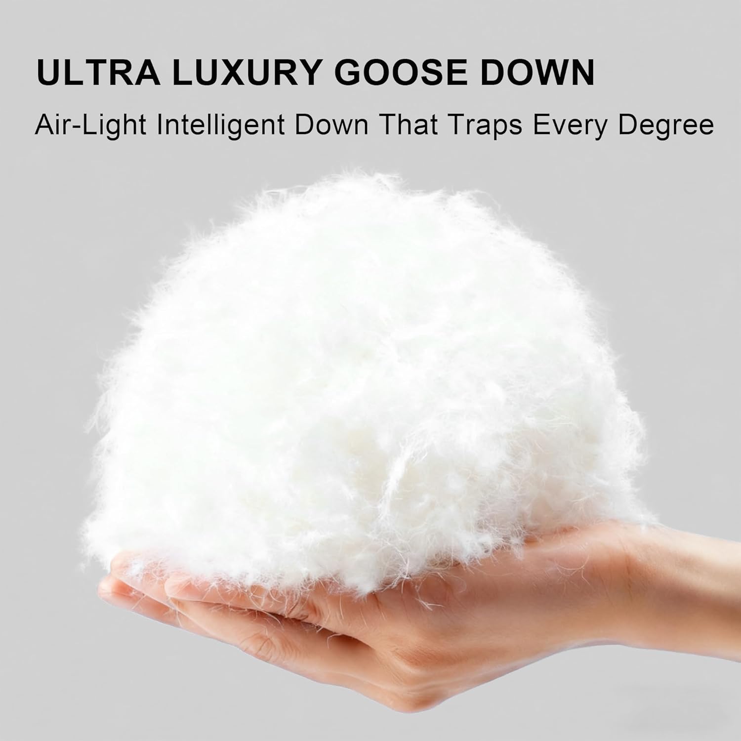 Goose Feather Down Fiber Comforter King Size, White Polyester Cotton Duvet Insert, All Season Medium Warmth Fluffy Bedding Comforter (White, King)