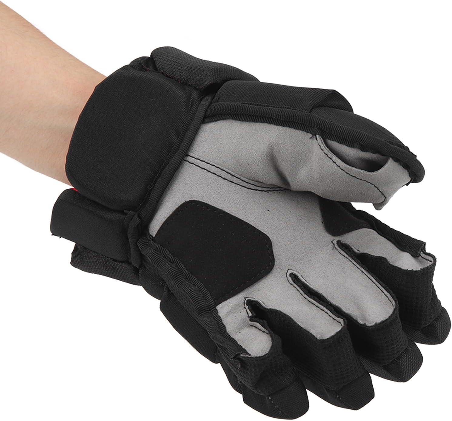 Hocky Player Glove, Hockey Protective Gloves, Bendable Finger Design for Ice Hockey Floorball Roller Hockey, with Extra Padding and Breathable Mesh, High Fit Durable Sports Gloves