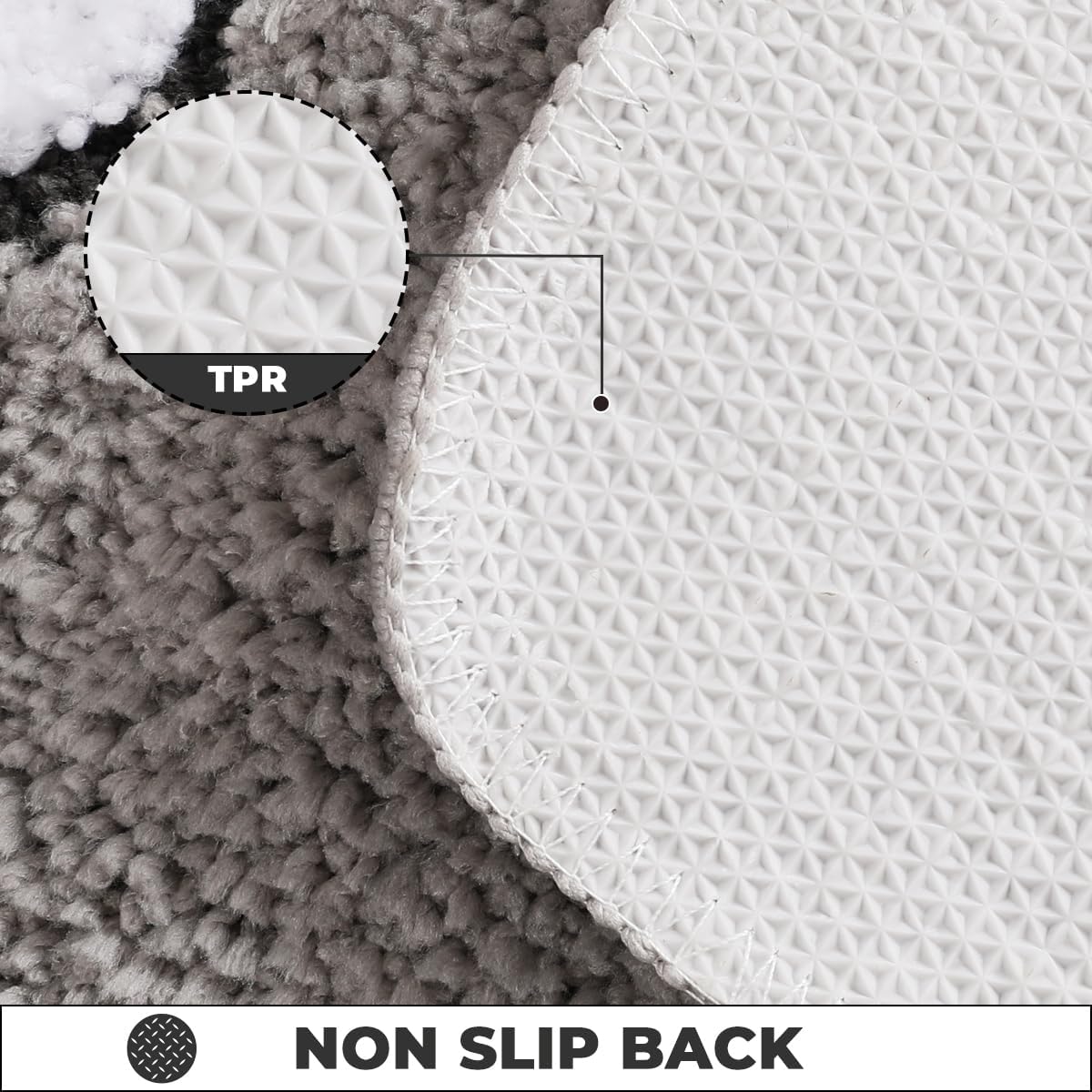 Super Absorbent Bath Mat Rug for Shower Non Slip 31x20 Inches Thick Plush Bathroom Floor Mat Machine Washable Rug for Bedroom (Gray)