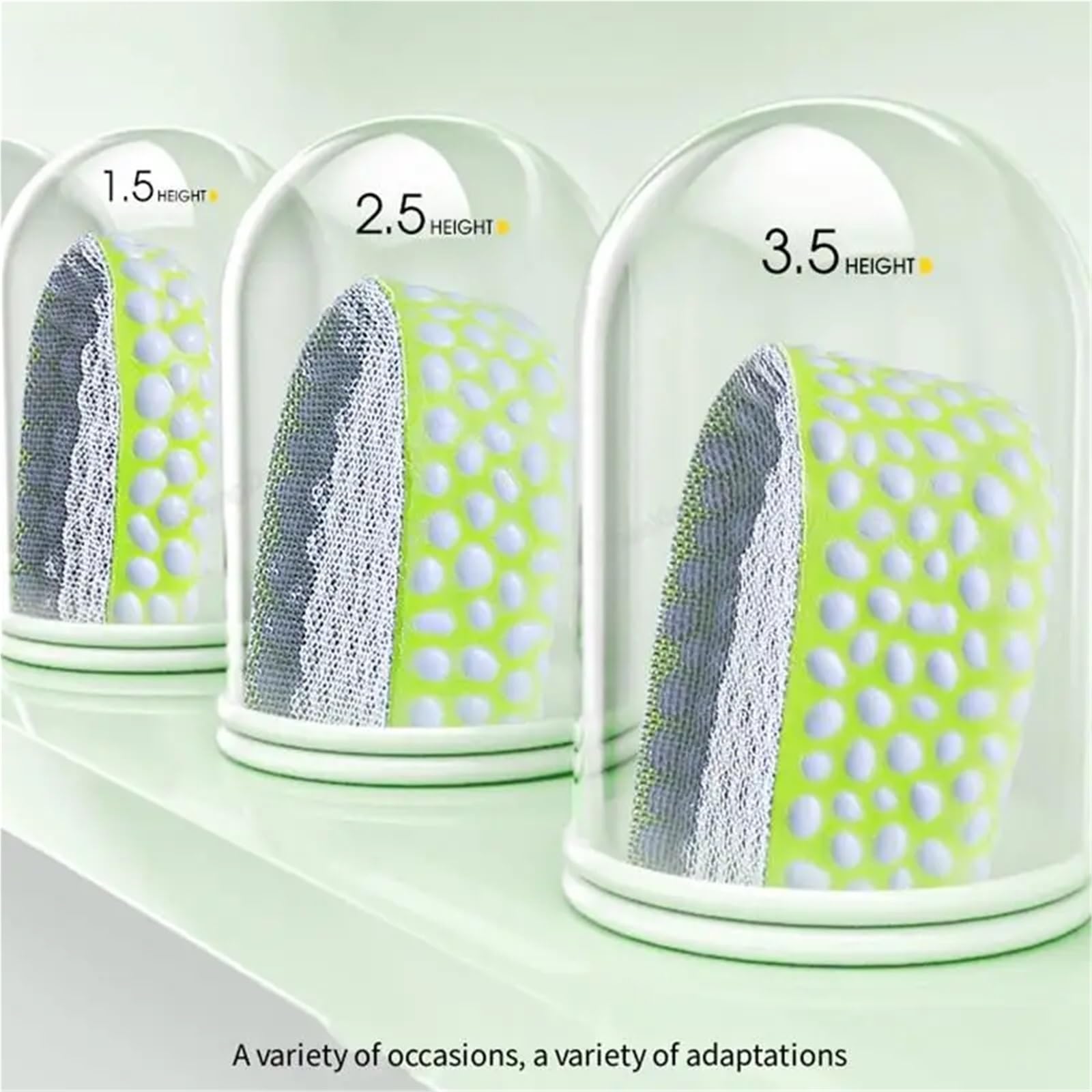 Plantillas Altura Hombre Plantillas Suaves For Zapatos De Hombre Y Mujer, For Aumentar La Altura, Cómodas For Correr, Deportivas, 1,5 A 3, Cm(2.5CM-Green,EU35-36)