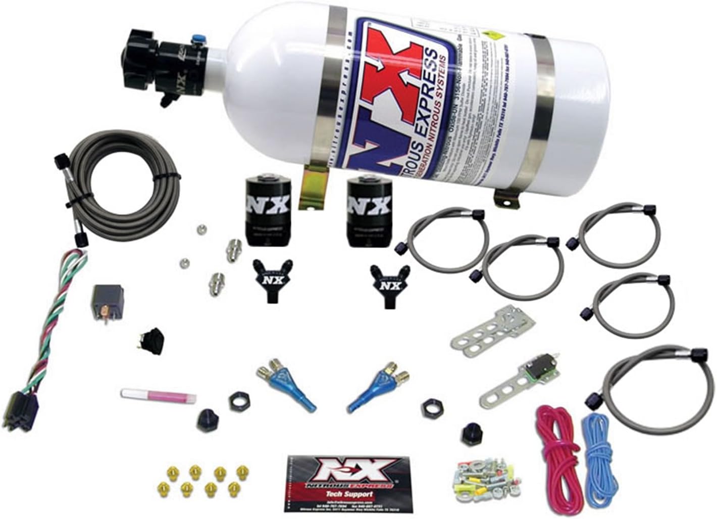 Nitrous Express - Dodge EFI Full Race Dual Nozzle Nitrous Kit (100-300HP) w/10lb Bottle (20315-10)