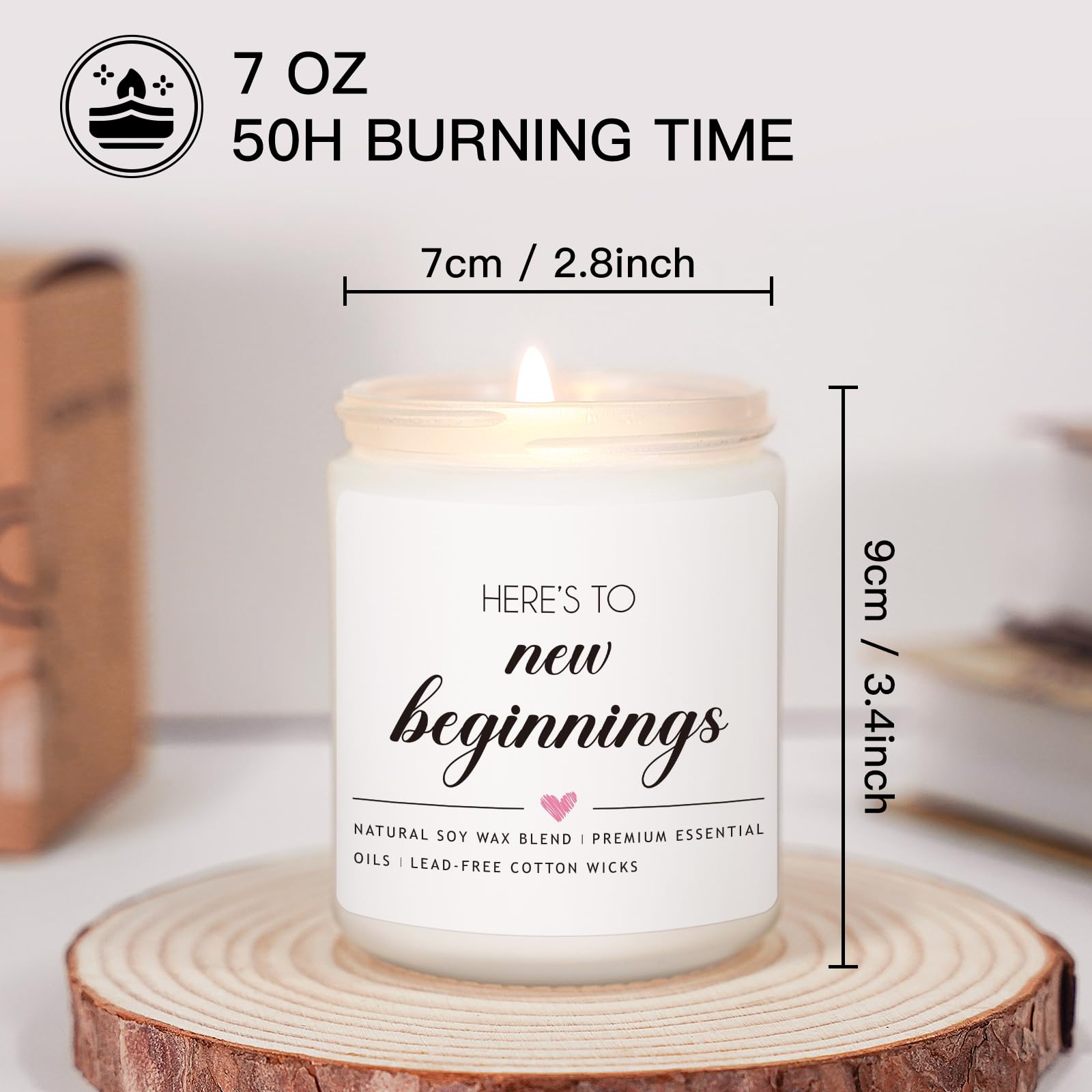 New Beginnings Candle, Congratulations Gifts, Leaving Gift for Colleague Women Men New Job/Home Gifts - Image 4