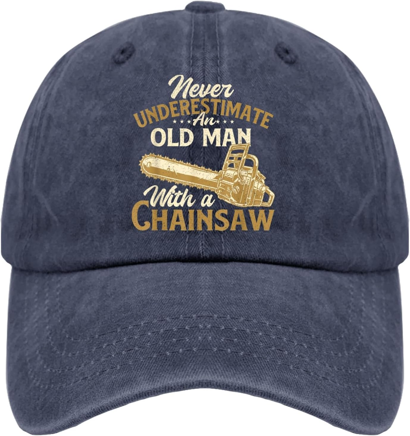 Never Underestimate an Old Man Lumberjack Chainsaw & Logger Hat Gifts for Women Hats for Mens Women