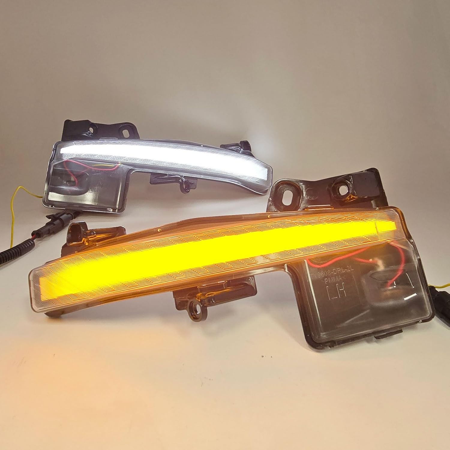 LEDIN LED Fog Accent Lights DRL Sequential Signal Compatible for 2023-2025 Toyota Prius/Prius Prime/Prius AWD-e Dual Color White Yellow (OE Style Clear Lens, Wires, Switch)