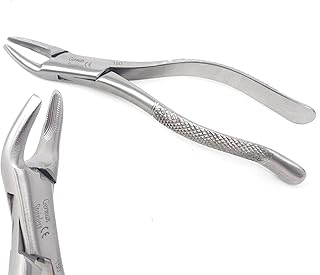 A2Z Scilab German Dental Extracting Extraction Forceps #150 - For Maxillary incisors,Canines,Premolars & Roots - Comes with Serrated Jaws & Sturdy Handle Grip - Made of Premium Grade Stainless Steel