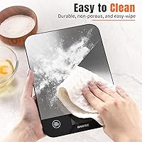 Vista 4 de Báscula de alimentos, báscula de cocina recargable de 33 libras con acero inoxidable, gramos y onzas, carga USB, 0.04 oz de alta precisión