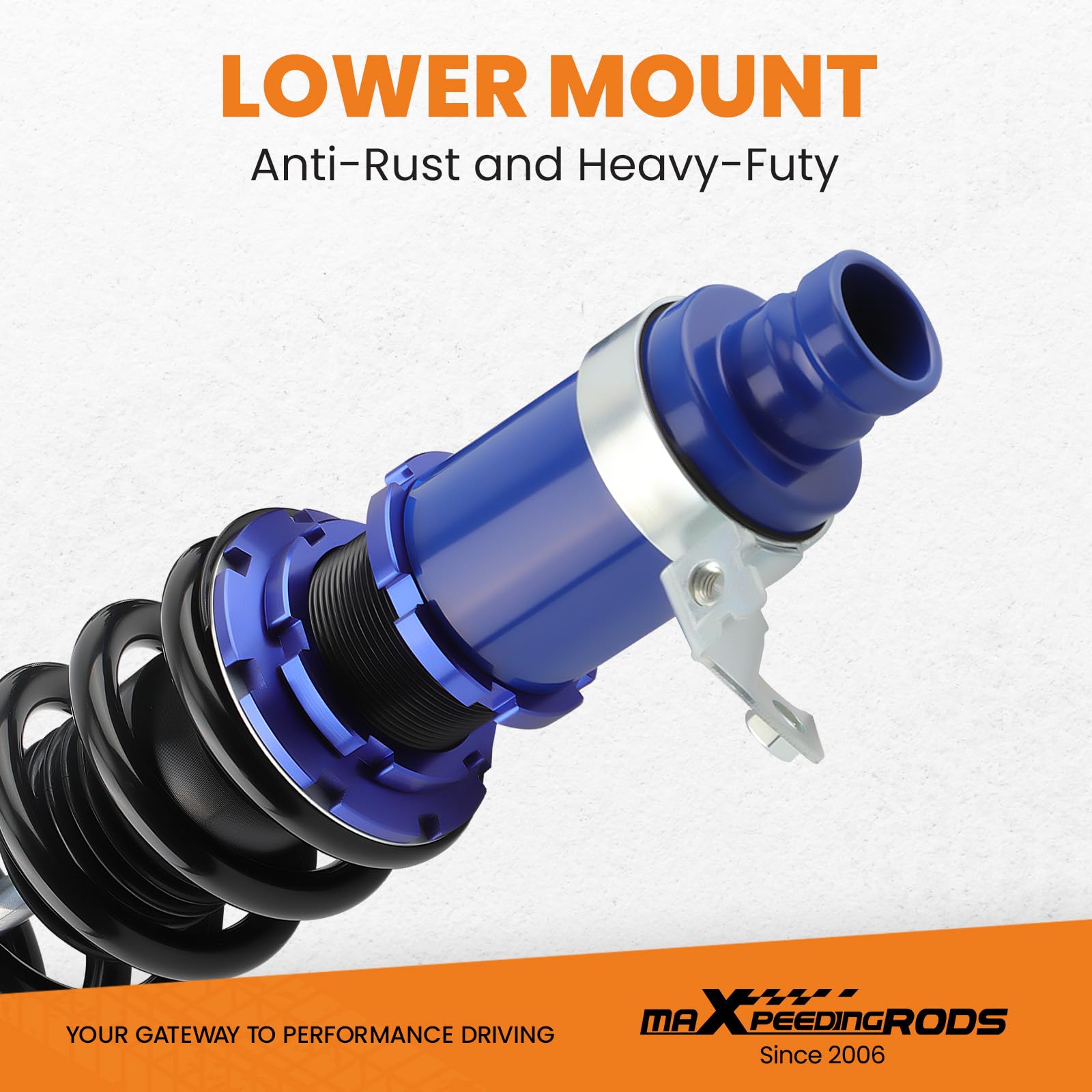 maXpeedingrods 4x Coilover Amortisseur Suspension, Combinés Filetés pour Honda CIVIC CRX ED EG EH EJ EK ED EE EM1, Hauteur réglable, 2 ressorts hélicoïdaux avant et 2 arrière - Bleu