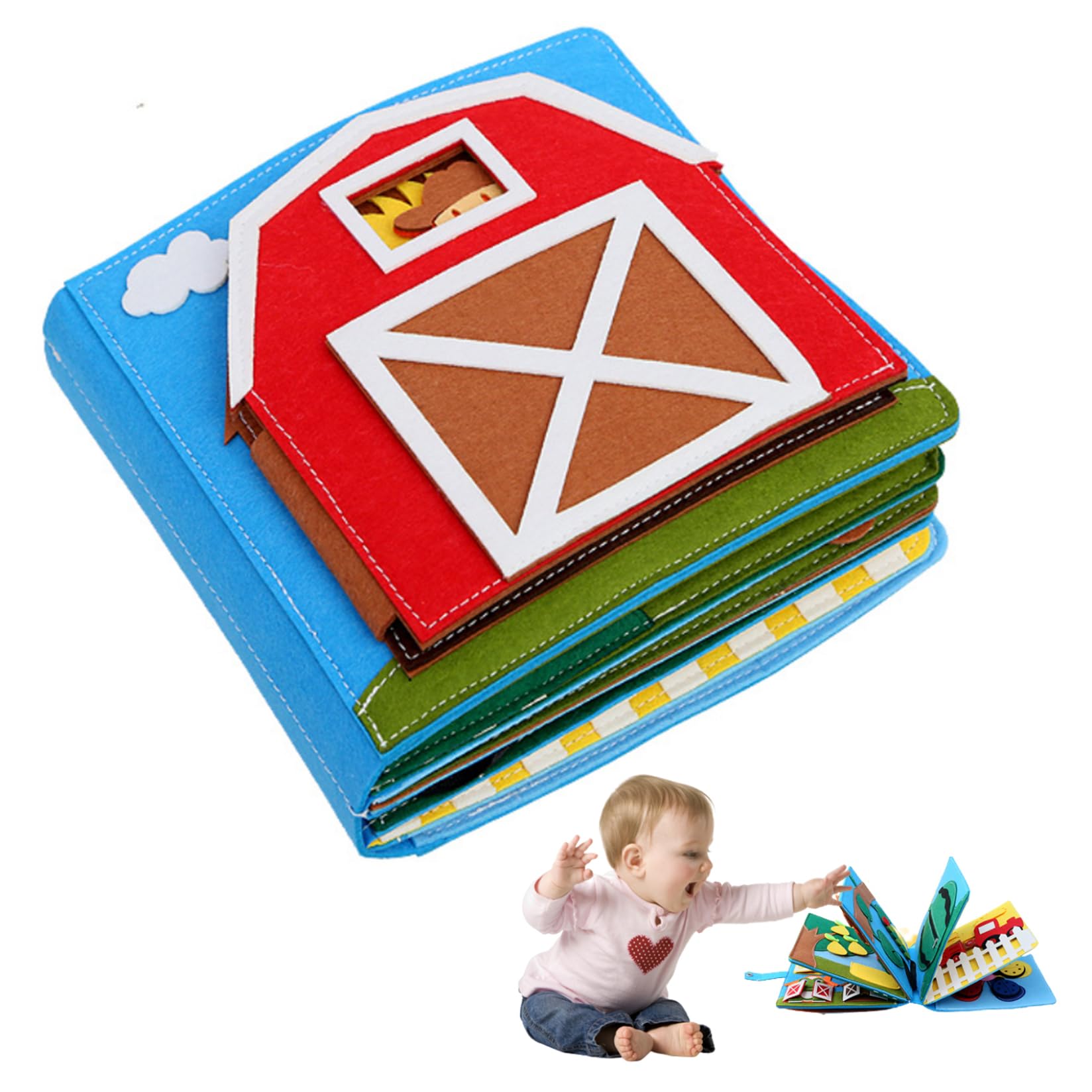 Tavola occupata per bambini Libro di attività in feltro 3D Giocattoli sensoriali per bambini Giocattolo educativo per l'apprendimento prescolare per bambina Tavola occupata, giocattoli da viaggio per