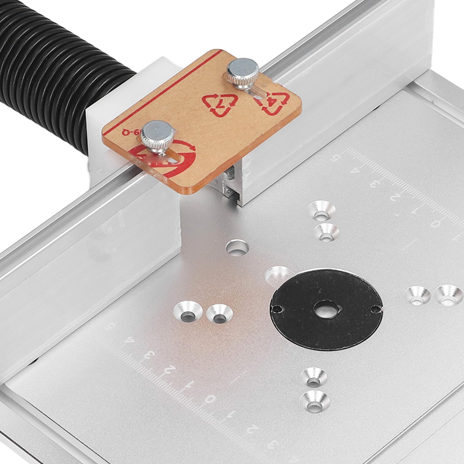 Kit de Elevación de Enrutador, Placa de Inserción Giratoria de Aleación de Aluminio de 180° para Proyectos de Bricolaje de Carpintería, Plata Duradera
