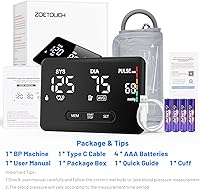 Vista 9 de Smart Bluetooth Blood Pressure Monitor by ZOETOUCH - Clinically Accurate - Digital Wireless BP Machine Cuff Upper Arm for Home Use Large LED