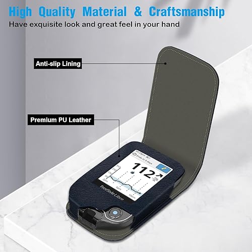 Miniatura 9 de Funda protectora de piel sintética para Freestyle Libre 3 2  Libre Reader, ligera, a prueba de golpes, funda de transporte para diabéticos con clip
