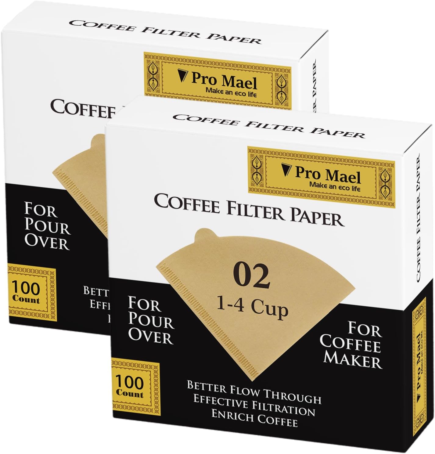 Pro Mael Size 02 Coffee Filters 200 Count, Disposable