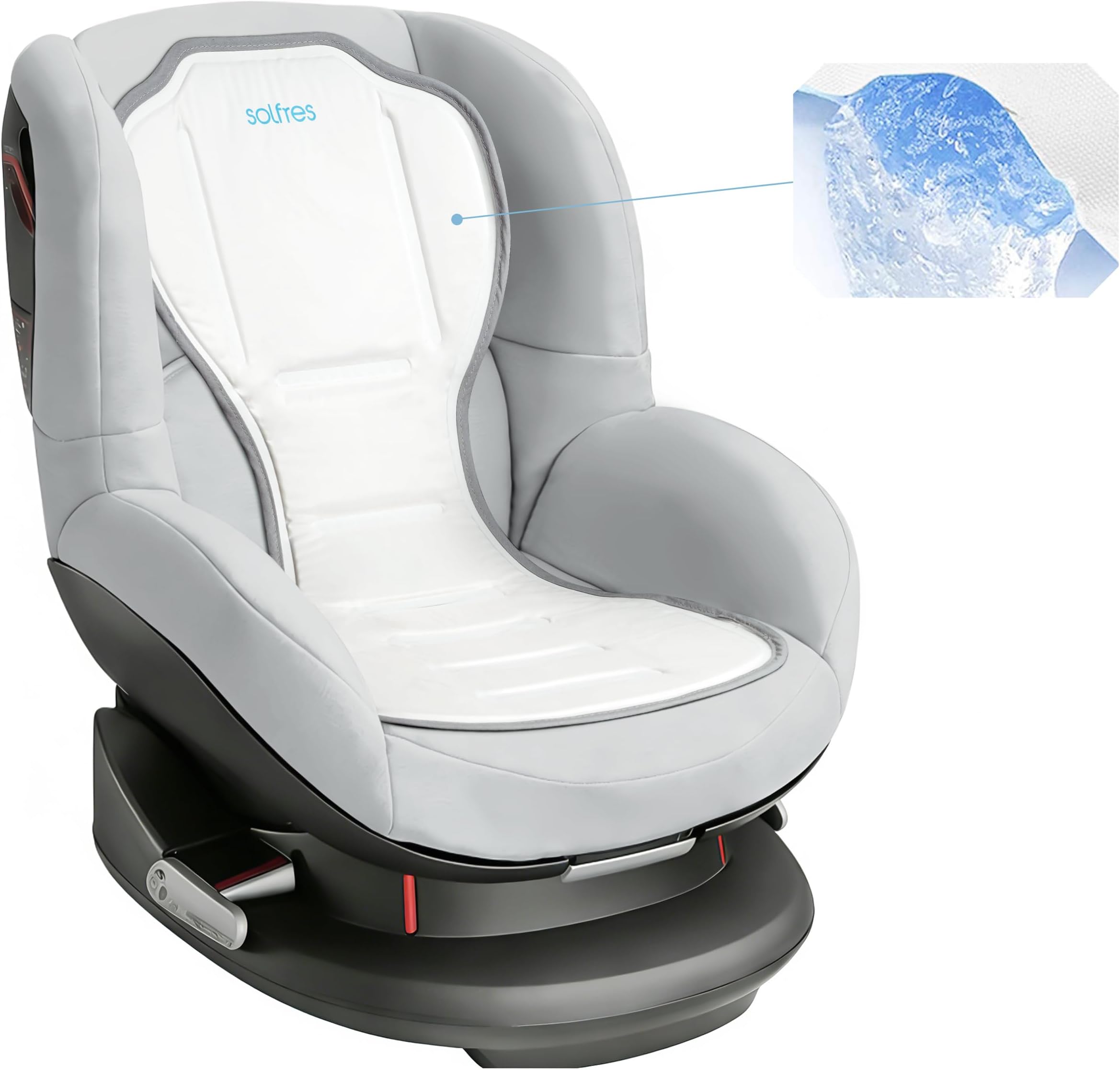 Hydro Gel Car Seat Cooler Mat for Baby. No Refrigeration Needed. Carseat and Stroller Cooling Pad Cushion Liner with Breathable 3D Mesh Anti-Slip Back. for Kids Toddlers 12-48 Months