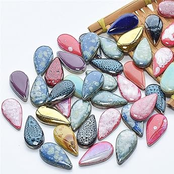 btmiey 500g random ceramic mosaic tiles diy creative ceramic mosaic tiles for diy craft plates flower pots vases cups mosaic making large raindrop