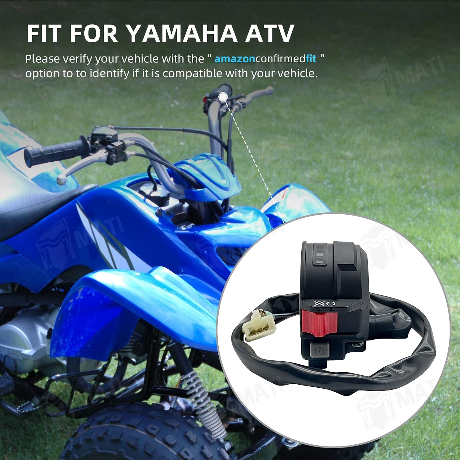 M MATI Left Handlebar Control Start Engine Run Off Switch for Yamaha ATV Badger 80 YFM80 Grizzly 80 YFM80 Raptor 50 YFM50 Raptor 80 YFM80 4EM-83975-00-00