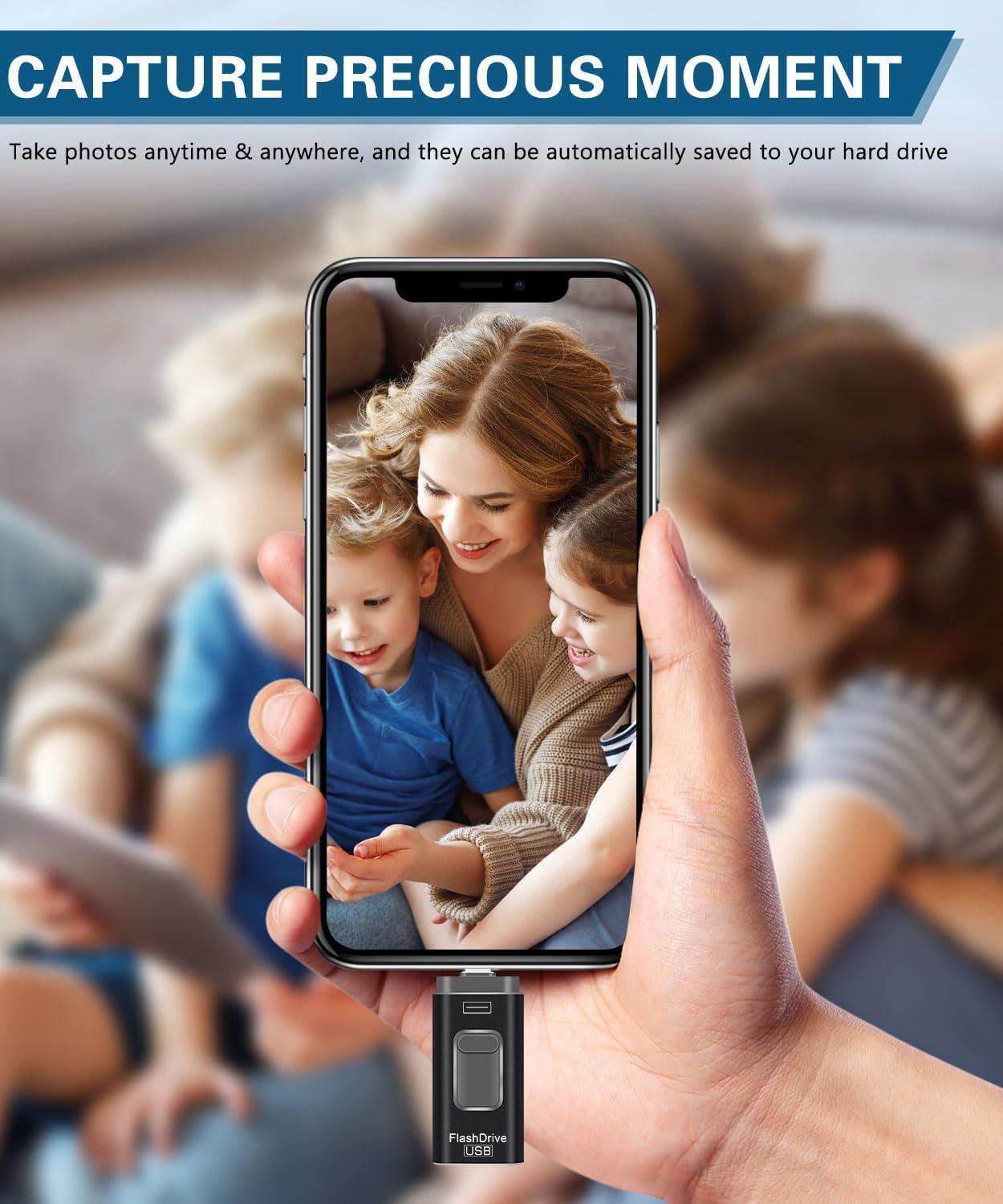 USB Stick 128GB,Flash Drive for iPhone 6/7/8/11/12/13/14/X/XR - 4 in 1 Photo Memory Stick External Storage Pen Drive Compatible for Android/IOS/Tablet/PC and Devices — view 7