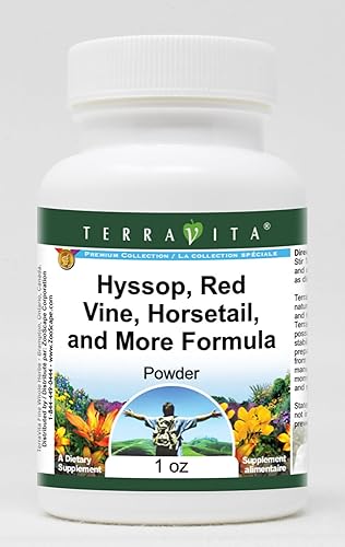 Hisopo, vid roja, cola de caballo y más fórmula en polvo (1 oz, ZIN 511904)