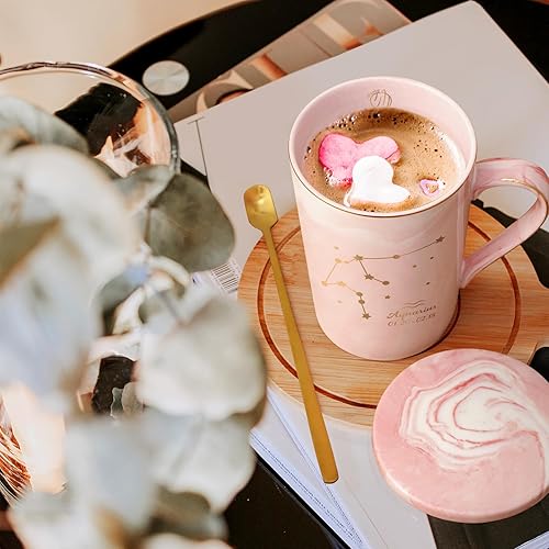 Miniatura 3 de YHRJWN Regalos de Aries para mujeres, regalos de constelación Aries, tazas de café con signo del zodiaco Aries para 12 amantes de las constelaciones