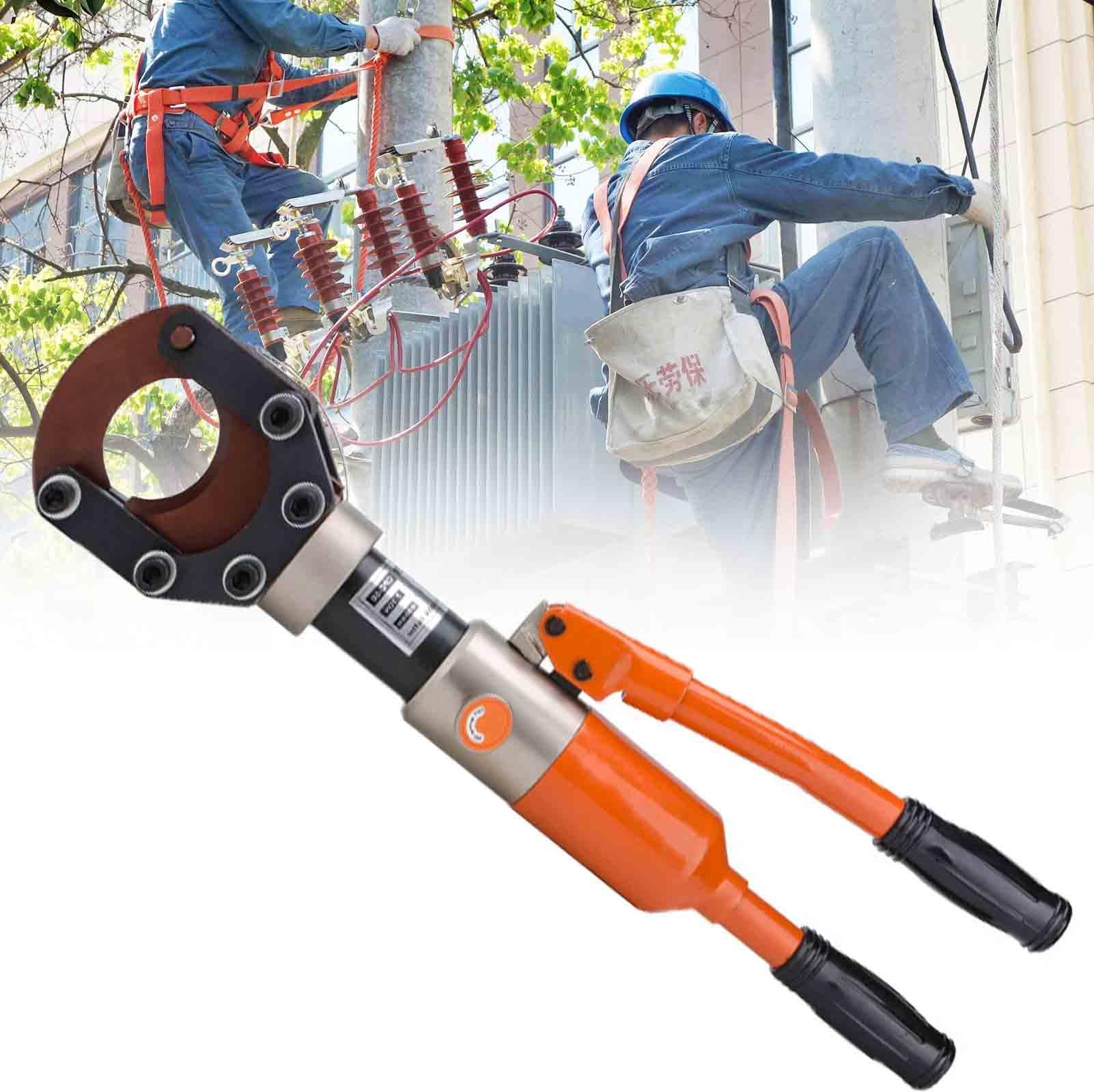 YXYLJOZ 7T/10T Hydraulic Wire Crimper & Cable Cutters - Manual Crimping Tool for Armored Cu/Al Cable, Heavy-Duty Hydraulic Scissors for Precision Cutting (50mm)