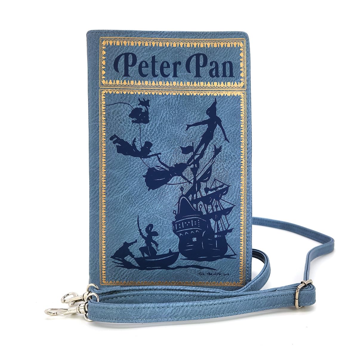 Peter Pan Book Clutch Crossbody Bag for Women, Blue