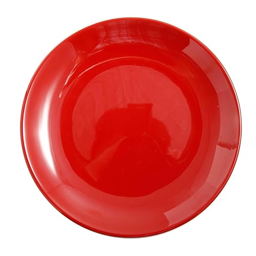 yanco cr-1307 Negro y Rojo Two-Tone Plato Redondo (, forma de copa, 7" diámetro, melamina), color rojo/negro, 48 unidades