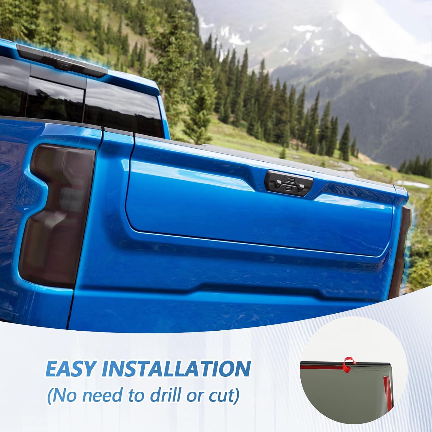 Tail Light Cover with Third Brake Light Cover for Chevy Silverado 1500 2022-2026