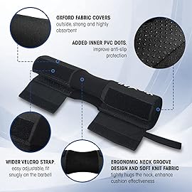 Yes4All Ergonomic Foam Bar Pad, Olympic Barbell Squat & Neck Pad for Squats, Hip Thrusts & Weight Lifting Bar
