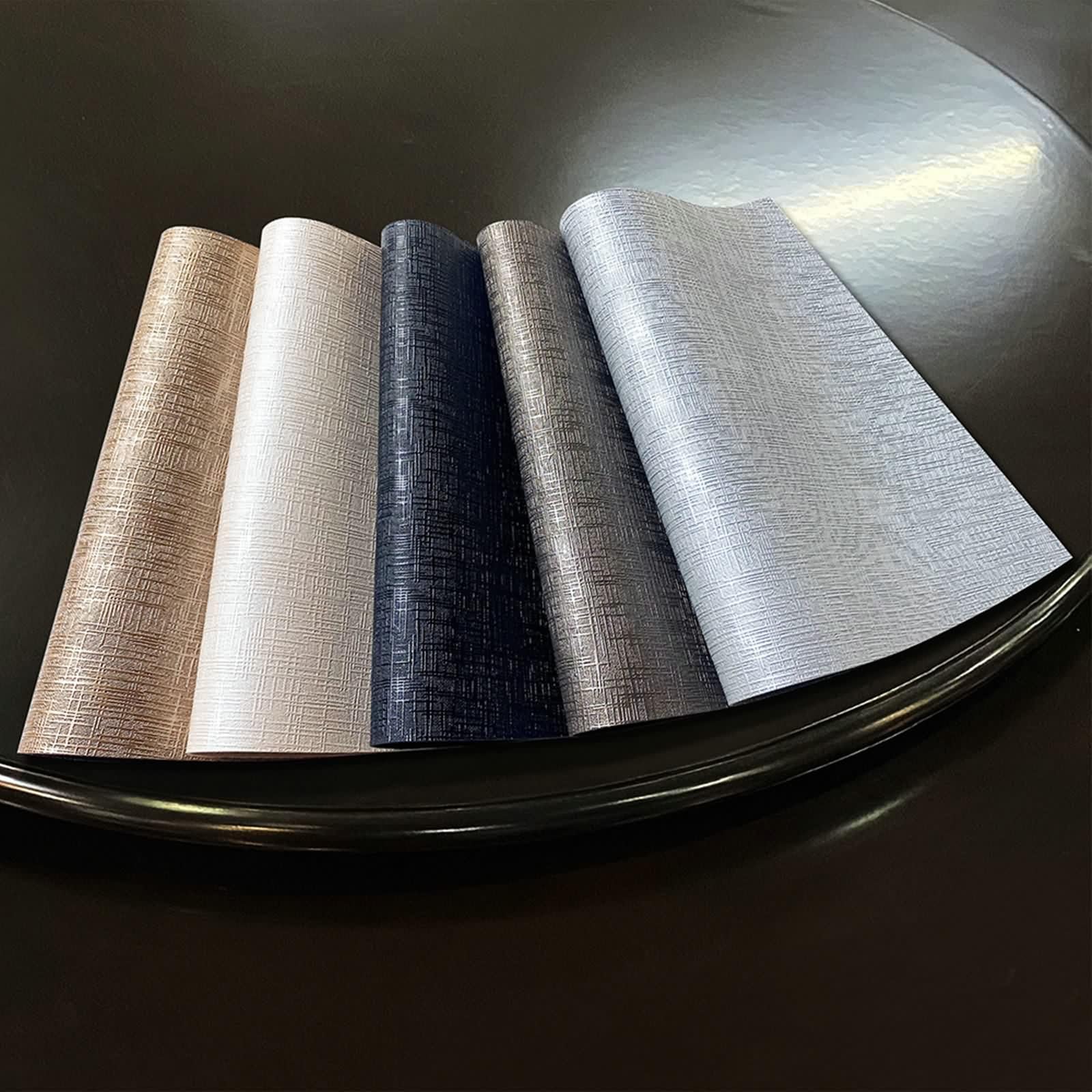 Juego de 6 manteles individuales de Navidad, lavables, color gris plateado, de piel, para cocina, comedor, fiesta, 26,9 x 42,9 cm