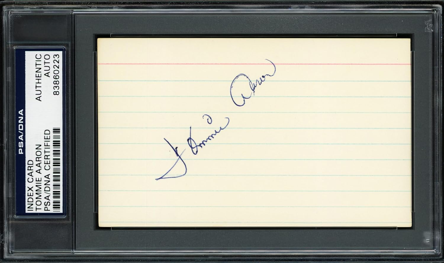 Tommie Aaron Autographed 3x5 Index Baseball Card PSA/DNA #83860223
