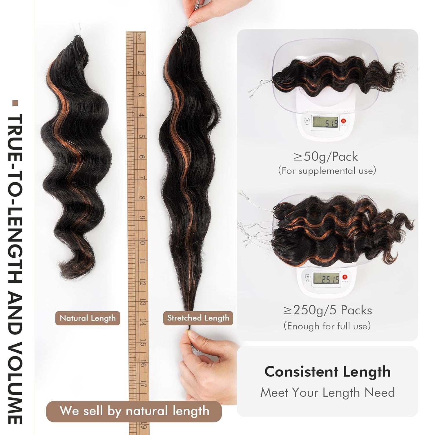 ToyoTress Ocean Wave Feather Crochet Human Hair - 12 Inch 50G Invisible Knotless Water Deep Wave Crochet Human Hair For Black Women Brown Highlight Color Braiding Hair (12 Inch, P1B/30-50G)