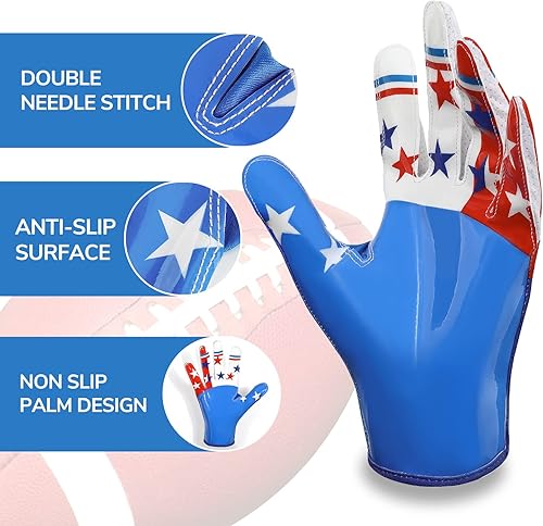 Miniatura 4 de Body+ Guantes de fútbol, guantes de receptor de fútbol, guantes deportivos de rendimiento mejorado y guantes de fútbol de alto agarre para adultos y