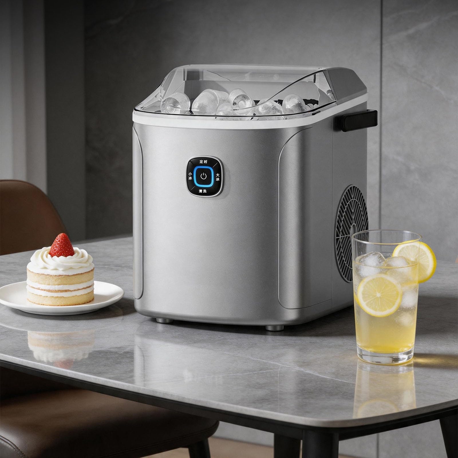 Máquina para Hacer Hielo en El Hogar, Máquina para Hacer Hielo en La Encimera, Sensor Infrarrojo Se Detiene con Hielo Lleno, Bajo Consumo de Energía, Se Adapta A Oficinas Y Dormitorios