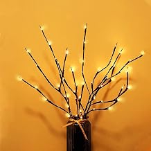 MENCH Branch Lights,3 Pcs Twig Light USB&Battery Powered 8 Flashing Modes by Remote Control.Branch Lights for Indoor and Outdoor, Light Up Decorations for Halloween Day and Christmas,Warm White