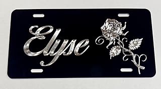 New Personalized Custom Rose Diamond Etched Engraved License Plate Car Tag