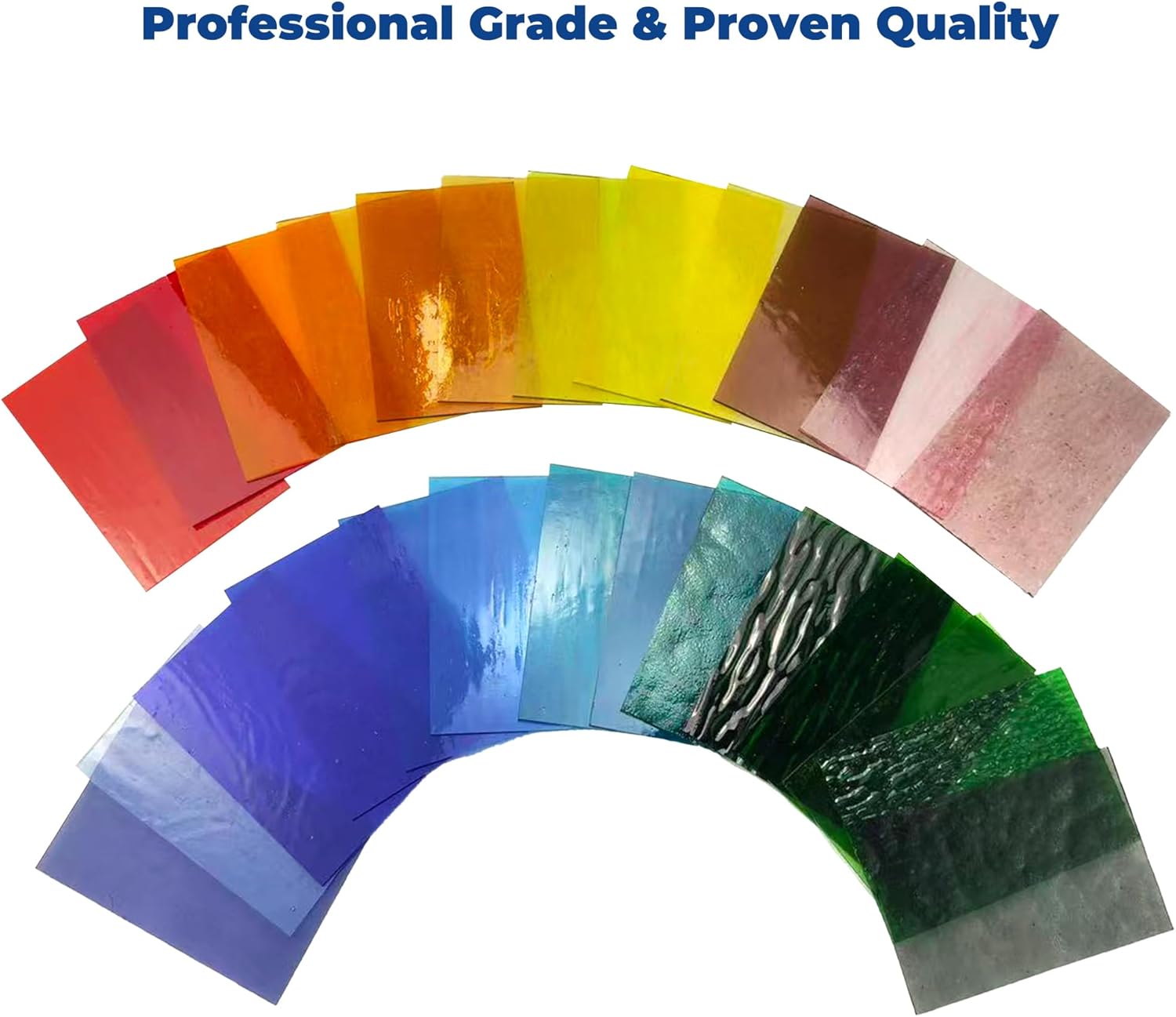 26 Sheets Stained Glass Variety Pack - 6 x 4 Inch Transparent Cathedral Glass Sheets for Mosaic, Suncatchers, DIY Crafts & Home Art Decor - Vibrant Mixed Colors Art Glass Starter Kit