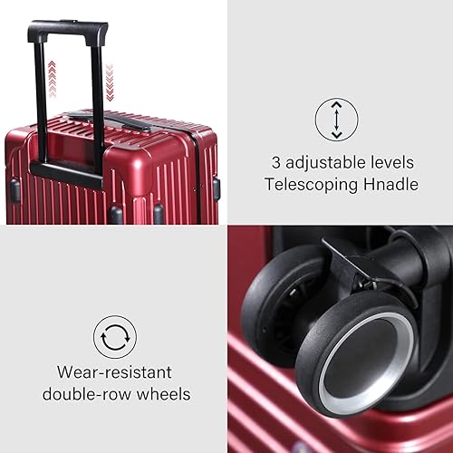 Miniatura 7 de S Unite Star 20 Inch Carry On Luggage with Front Laptop Pocket, Lightweight Hardshell ABS+PC+Aluminum Frame Suitcase with TSA Lock, 360 Spinner