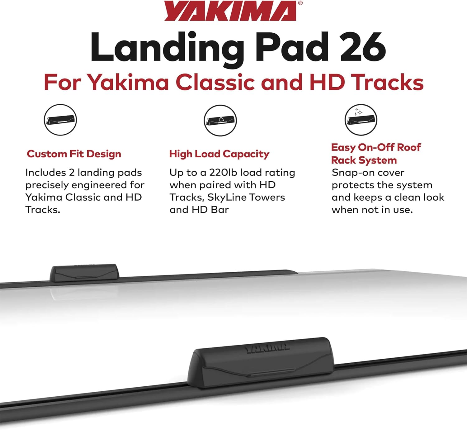 Yakima Landing Pad 26 Fixed Point Tower Installation with 220 Pound Load Capacity Compatible Classic and HD Tracks