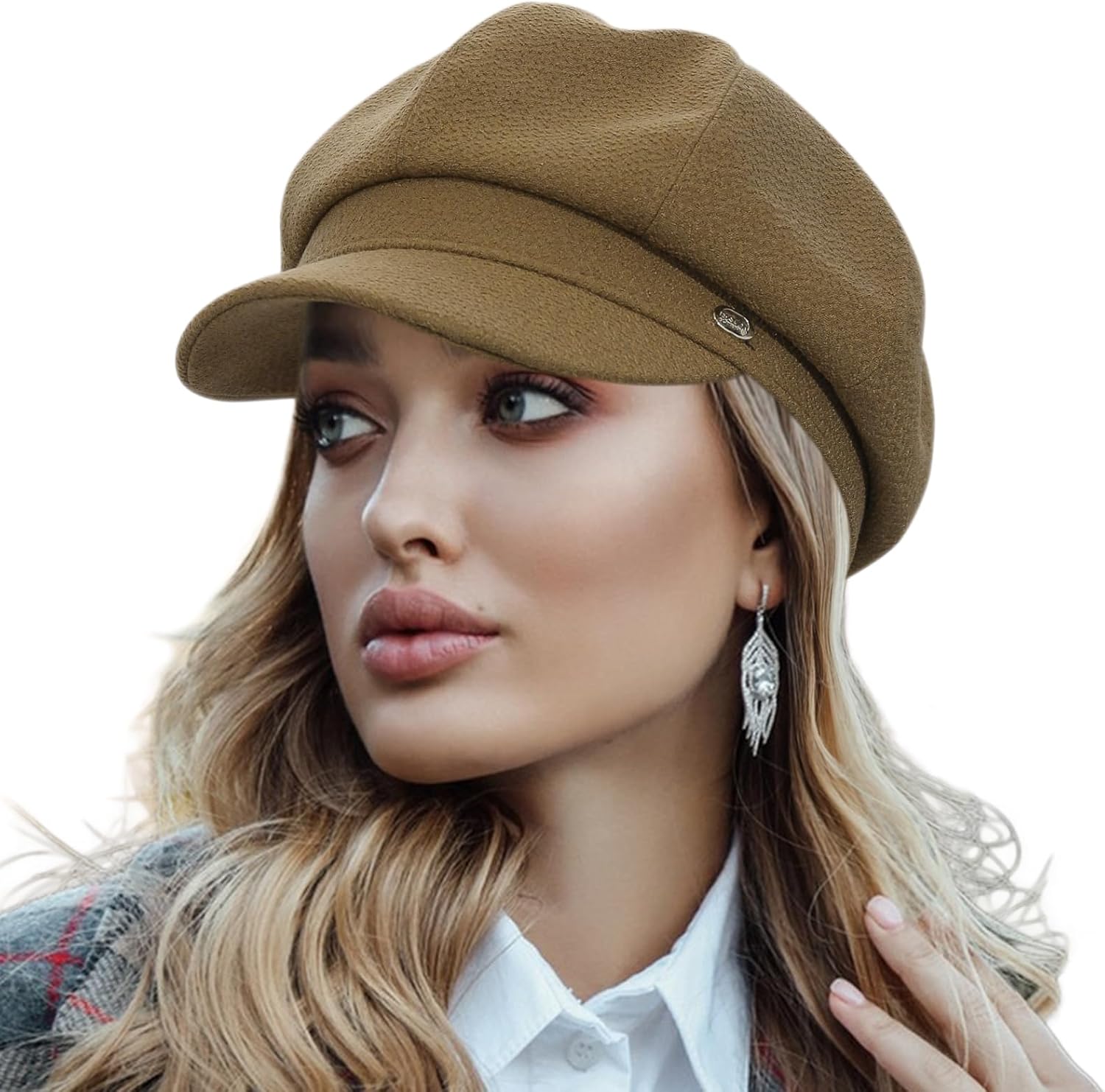 Women Newsboy Hats Cabbie Hat Beret Paperboy Tweed Baker Boy One