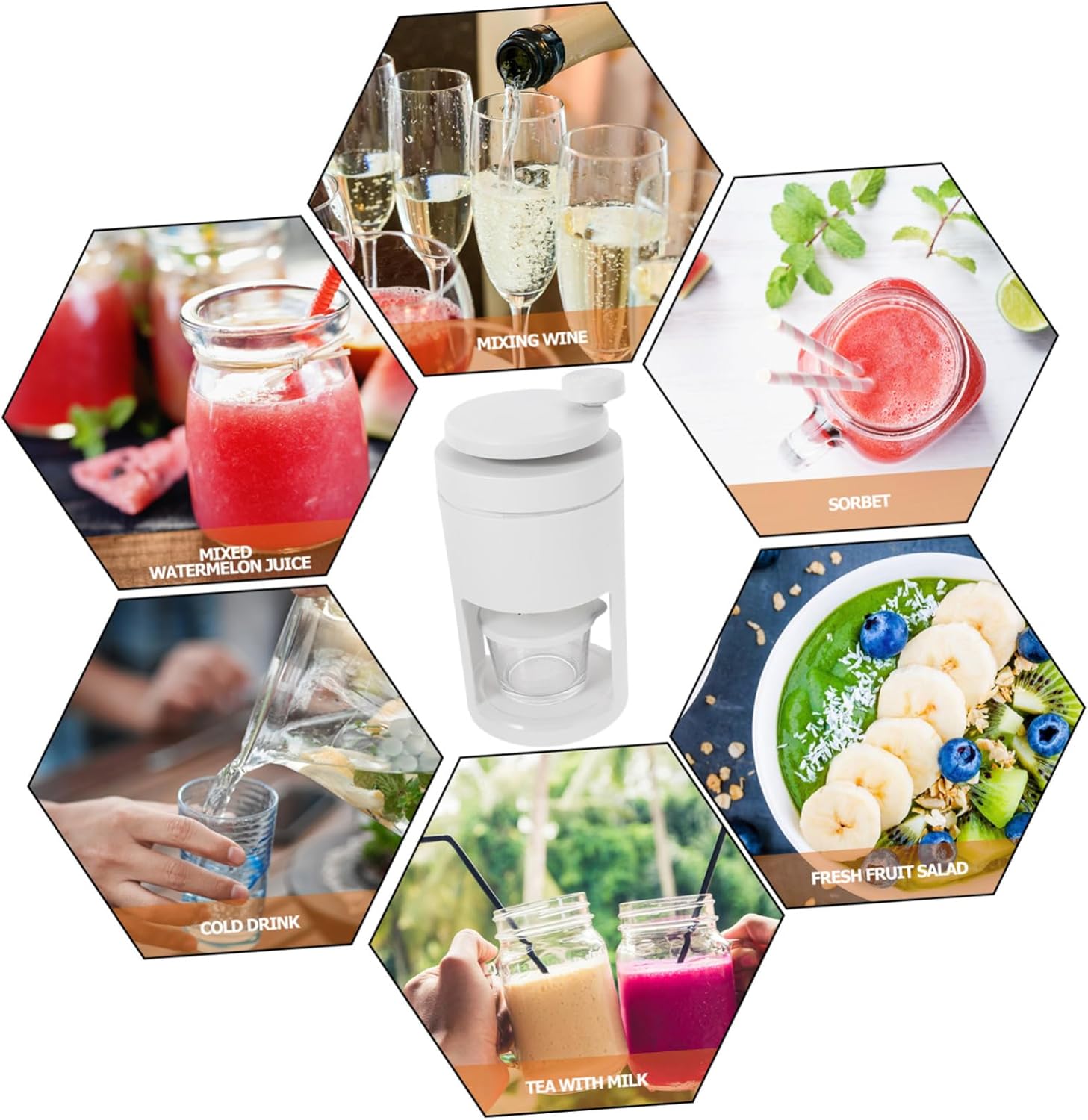 Manual Ice Shaver Portable Hand- Ice Crushing Machine for Home Use for and Cold Drinks Compact