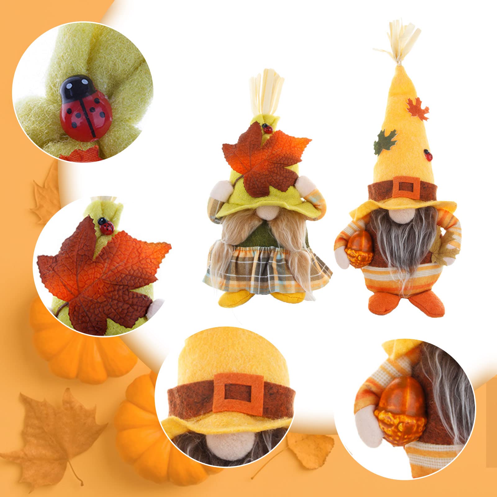 Süße Herbst-Wichtel Figur Aus Harz - Deko Für Garten & Tisch In Kürbis-Design