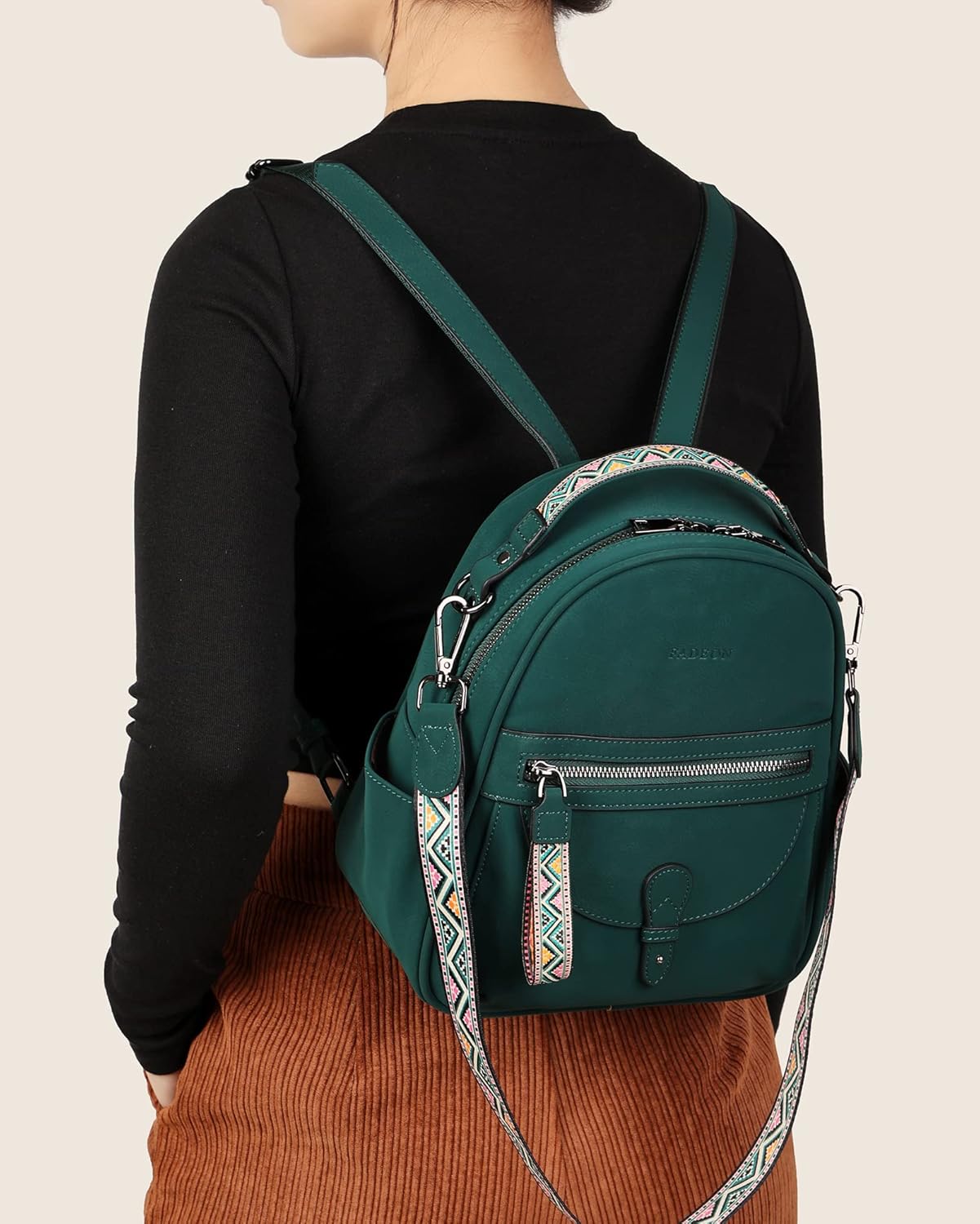 FADEON Mini Backpack Purse for Women, Designer Leather Cute Roomly Small Backpacks, Ladies Shoulder Backpack Fashion Handbag - Image 2