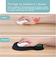 Vista 6 de EooCoo Alfombrilla ergonómica para mouse con soporte de muñeca, alfombrilla de mouse con reposamuñecas de espuma viscoelástica y base antideslizante