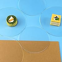 Vista 4 de 2 platos redondos para tartas, círculo acrílico transparente, no pegajosos reutilizados, discos acrílicos para pastel de crema de mantequilla