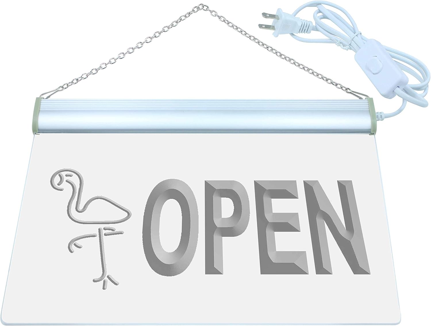 ADVPRO Open Shop Flamingo Bar Logo LED Neon Sign White 16" x 12" st4s43-j704-w