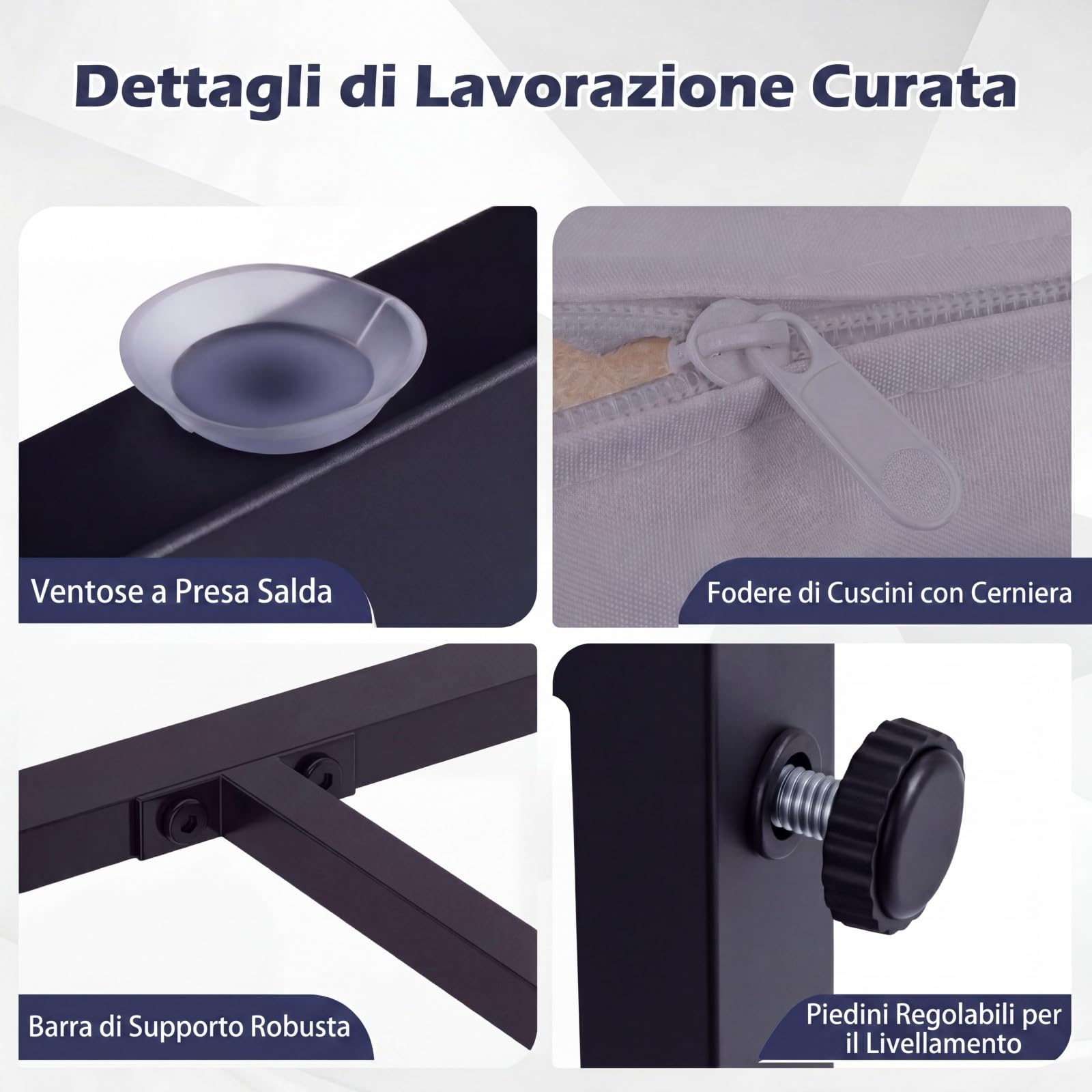 SOARS Set di Salotto da Esterno in Rattan PE, Divano 2 Posti, 2 Poltrone, Tavolino Vetro Temperato, Cuscini, Grigio