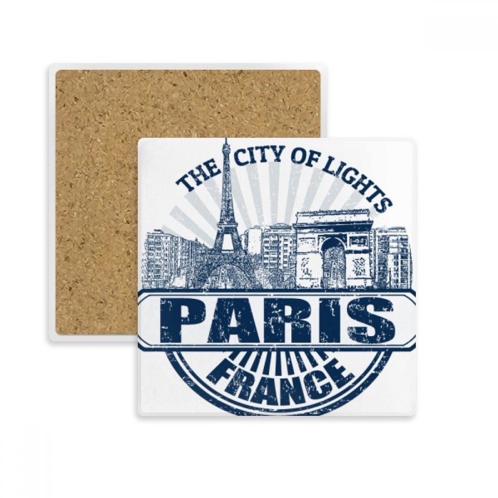 Porte-tasse Paris France absorbant dessous de verre en pierre pour boissons