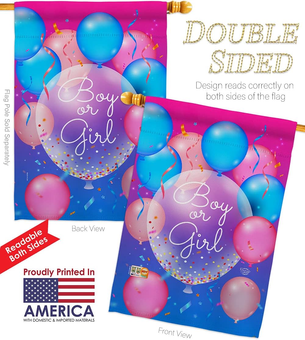 Boy Or Girl House Flag Celebration New Born Baby Shower Occasion Anniversary Party Small Decorative Gift Yard Banner Double-Sided Made In USA 28 X 40