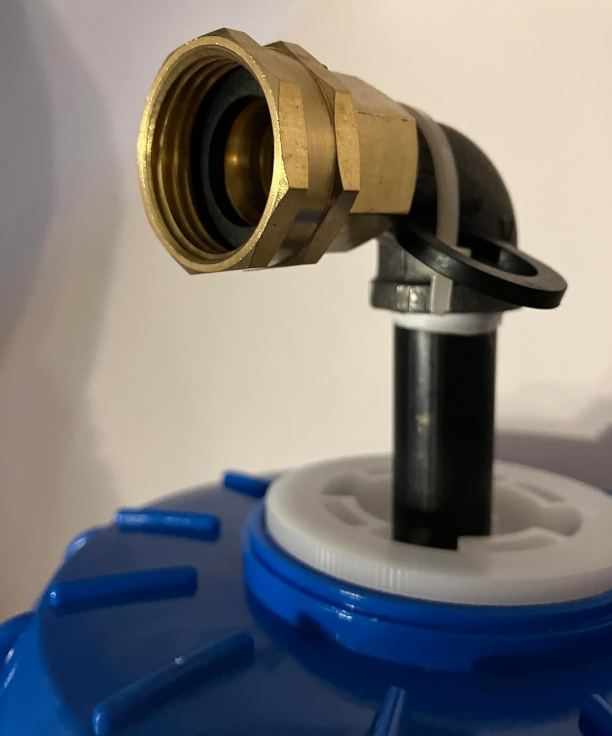 Generic IBC Tote Sprayball - Stainless Steel - Silver - 3/4" Female Hose Fitting - Ball Valve - 2 Ports - FIP Outlet - Plastic Body