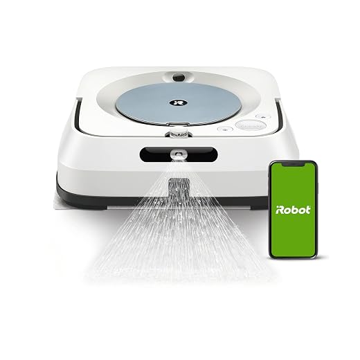 Irobot Braava M6 (M6134) Robotstofwisser met Wifi, Precisie-Sproeistraal En Geavanceerde Navigatie, Nat en Droog Dweilen Via App-Bediening, Wit/Blauw